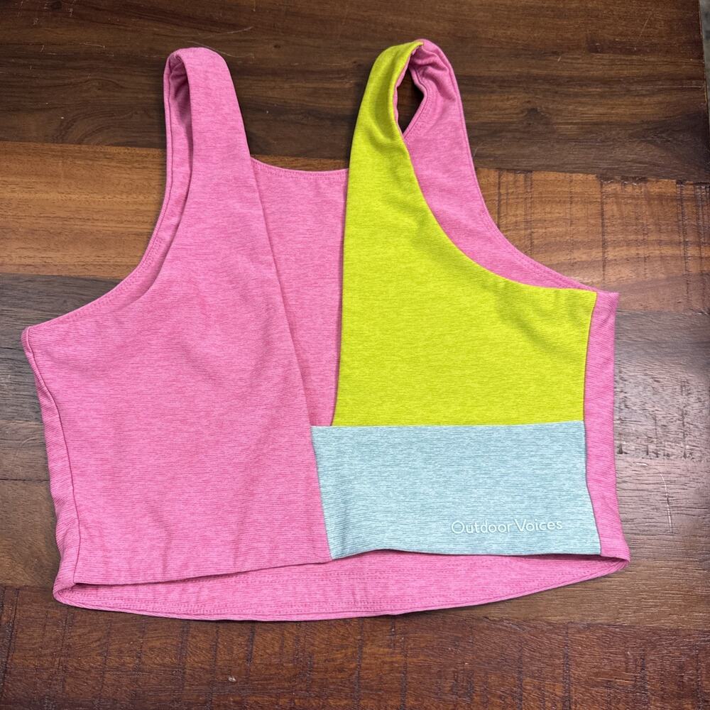 Outdoor Voices Sports Bra Women Small Multi Color Colorblock TechSweat Crop Top